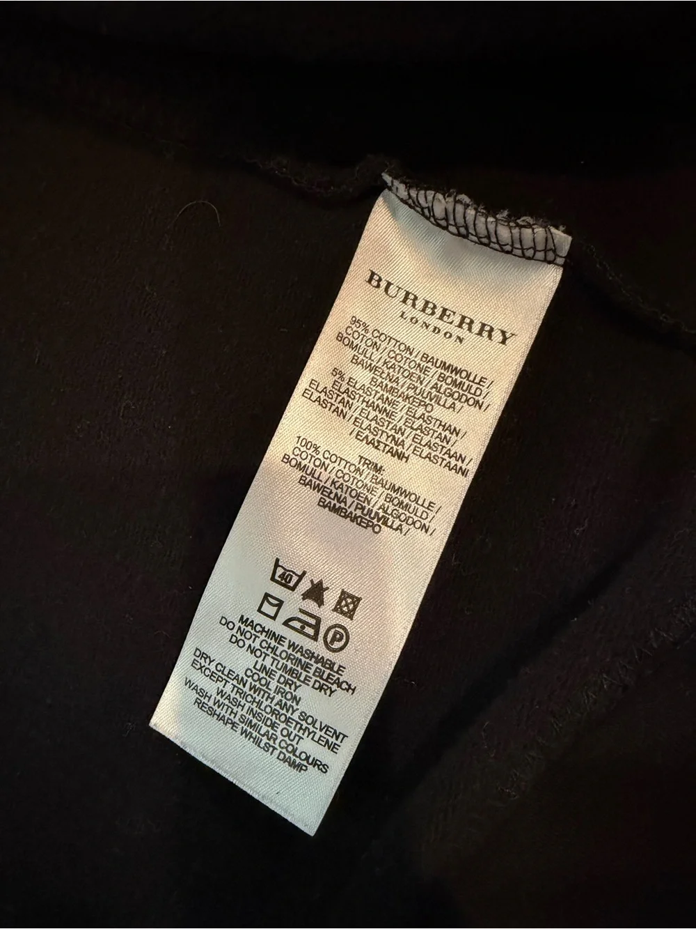 Burberry Black Zip-Up Hoodie with Beige Check Lining and Elbow Patches - Picture 6 of 7